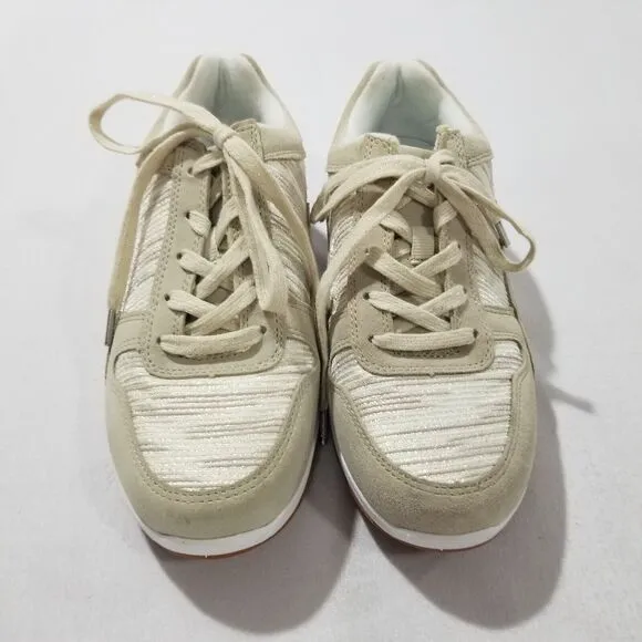 Drew Shoes Womens 7 W Tuscany Beige Suede Athletic Cream Suede Leather