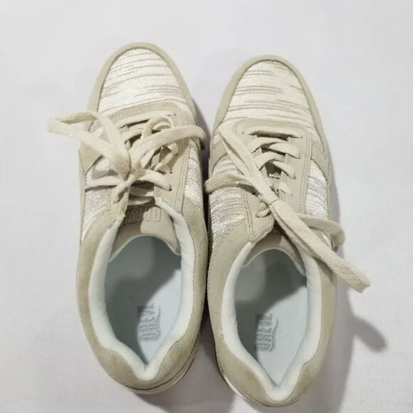 Drew Shoes Womens 7 W Tuscany Beige Suede Athletic Cream Suede Leather