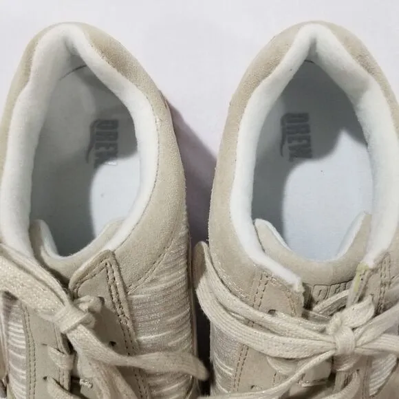 Drew Shoes Womens 7 W Tuscany Beige Suede Athletic Cream Suede Leather