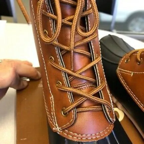 DUCK BOOTS by Outwoods Rain Faux Leather Waterproof Rubber Boots NWOT