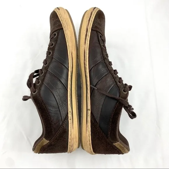 Dune London Men’s Dark Brown Leather Suede Casual Sneakers Size EU 44 / US 11
