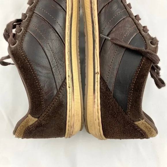 Dune London Men’s Dark Brown Leather Suede Casual Sneakers Size EU 44 / US 11