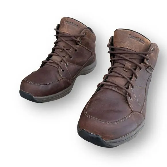 Dunham Men's Sutton Simon Lace up Brown Leather Chukka Boots Shoes size 14