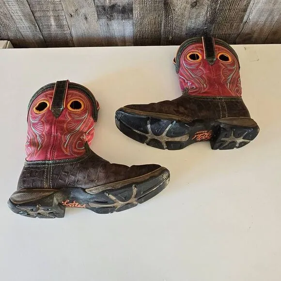 Durango Women's Lady Rebel Gator Emboss Western Boots - Electric Red 7.5M