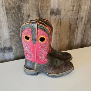 Durango Women's Lady Rebel Gator Emboss Western Boots - Electric Red 7.5M