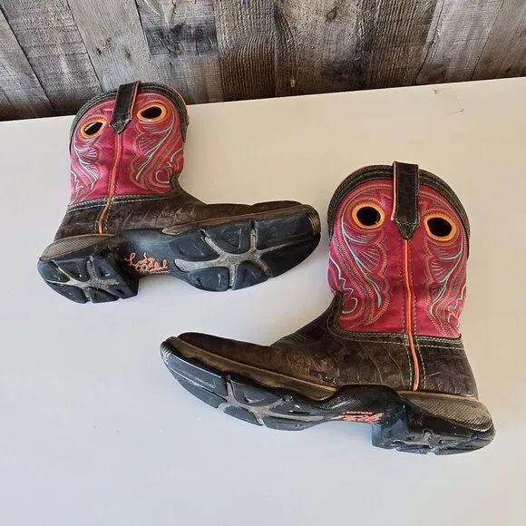 Durango Women's Lady Rebel Gator Emboss Western Boots - Electric Red 7.5M