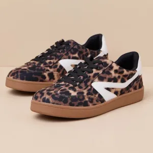 DV By Dolce Vita  - Voyage Leopard Color Block Lace-Up Sneakers