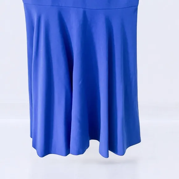 DVF Diane Von Furstenberg JEANNIE Fit Flare Pleated Dress Electric Blue Sz 4