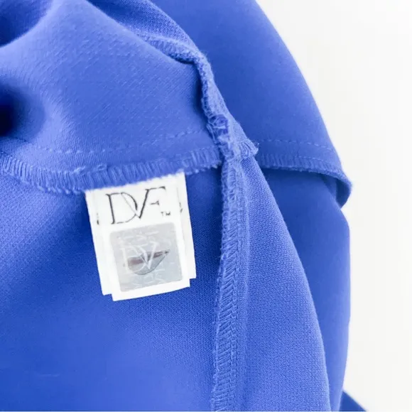 DVF Diane Von Furstenberg JEANNIE Fit Flare Pleated Dress Electric Blue Sz 4