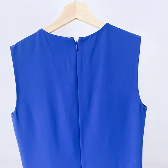 DVF Diane Von Furstenberg JEANNIE Fit Flare Pleated Dress Electric Blue Sz 4