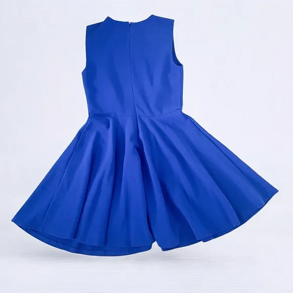 DVF Diane Von Furstenberg JEANNIE Fit Flare Pleated Dress Electric Blue Sz 4