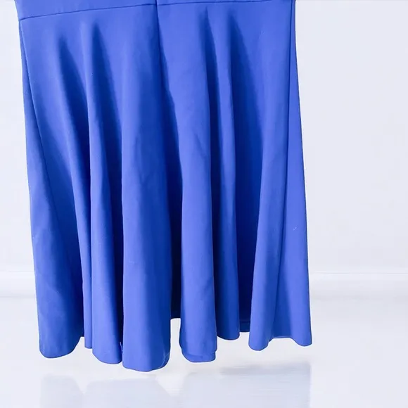 DVF Diane Von Furstenberg JEANNIE Fit Flare Pleated Dress Electric Blue Sz 4