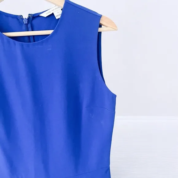 DVF Diane Von Furstenberg JEANNIE Fit Flare Pleated Dress Electric Blue Sz 4