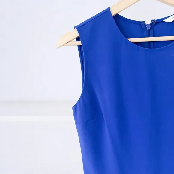 DVF Diane Von Furstenberg JEANNIE Fit Flare Pleated Dress Electric Blue Sz 4