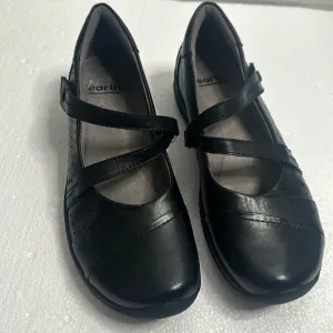 Earth black new town marry jaen comfort flats shoes leather size 9.5