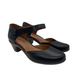 Easy Spirit Clarise Black Leather Mary Jane Shoes 8 Comfort Cottage Grannycore