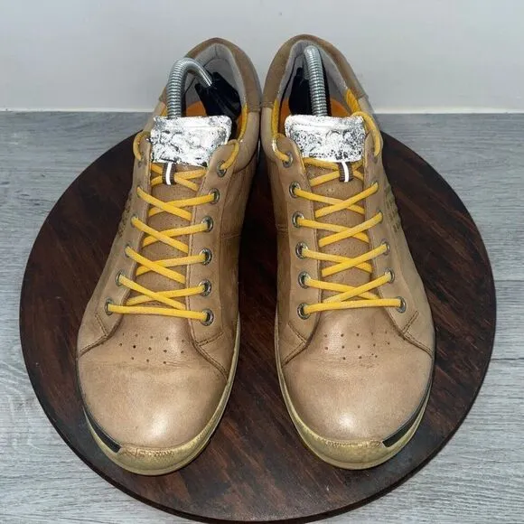 ECCO Biom Hybrid Hydromax Mens 8.5 Brown Golf Shoes Yak Leather Soft Spike