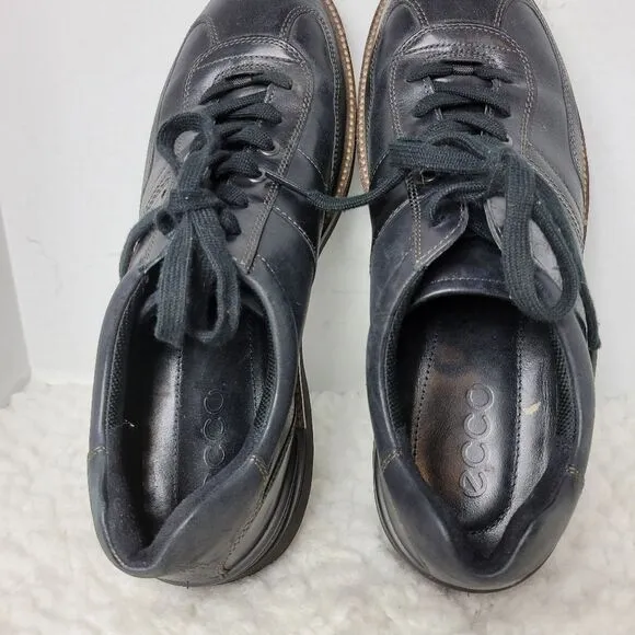 Ecco Chander Sneaker Men's Size 12  Black  Leather Casual Dress Shoes