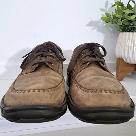 Ecco Fusion II Men's Casual Shoes Lace Up Leather Brown Tan Oxford Sz 44/10.5 US