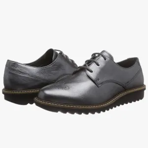 ECCO Pewter Leather Comfort Casual Sneaker Shoes Women Size 8.5 39.