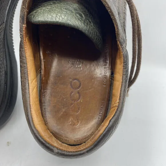 Ecco Seawalker Moc Toe Shoes Mens EU 44 Brown Leather Lace Up Casual