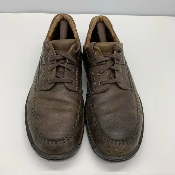 Ecco Seawalker Oxfords Mens 11.5 Brown Leather Casual Lace Dress Shoes EU 46