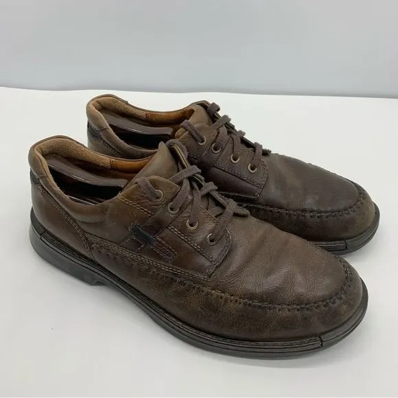 Ecco Seawalker Oxfords Mens 11.5 Brown Leather Casual Lace Dress Shoes EU 46