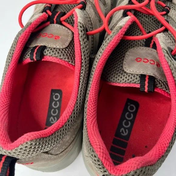 Ecco Shoes Grey/Pink Walking Shoes Size 38 Or US 7