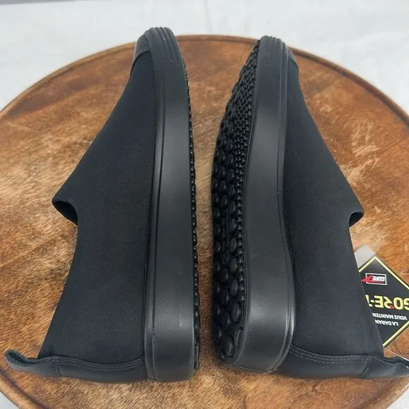 Ecco Shoes Wm 38 (US 7-7.5) Soft 7 Black Slip On Sneaker Gtx Waterproof Loafer