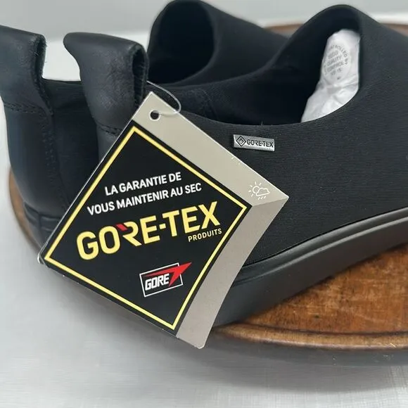 Ecco Shoes Wm 38 (US 7-7.5) Soft 7 Black Slip On Sneaker Gtx Waterproof Loafer
