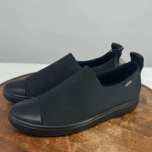 Ecco Shoes Wm 38 (US 7-7.5) Soft 7 Black Slip On Sneaker Gtx Waterproof Loafer