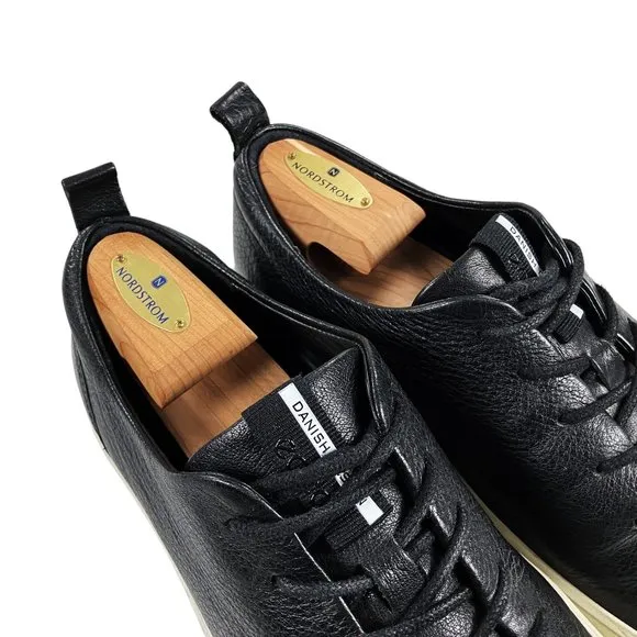 ECCO Sneakers Walking Shoes Mens Size 44 (US 10-10.5) Black Leather Lace Up