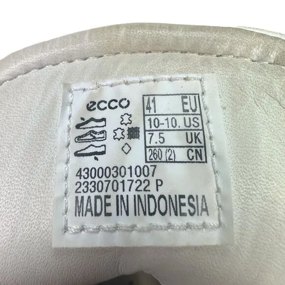 Ecco Soft 7 Leather Sneakers - Droid White - Size 41 (10-10.5)