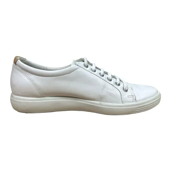 Ecco Soft 7 Leather Sneakers - Droid White - Size 41 (10-10.5)