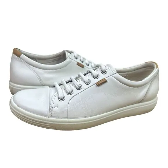 Ecco Soft 7 Leather Sneakers - Droid White - Size 41 (10-10.5)