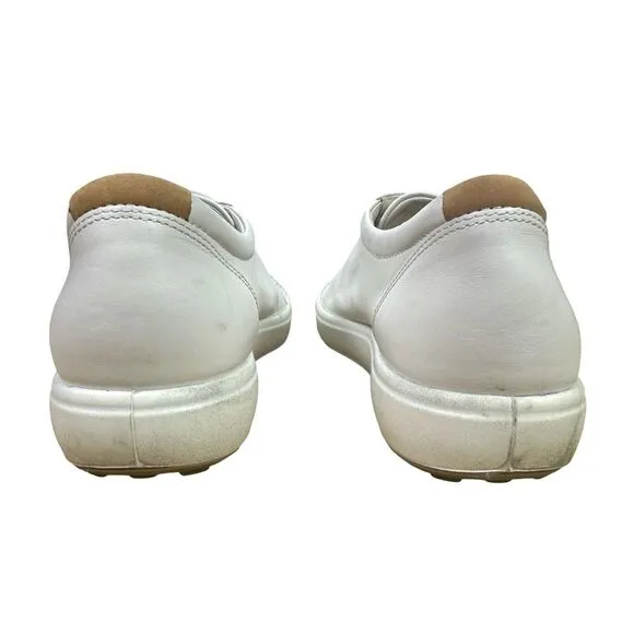 Ecco Soft 7 Leather Sneakers - Droid White - Size 41 (10-10.5)