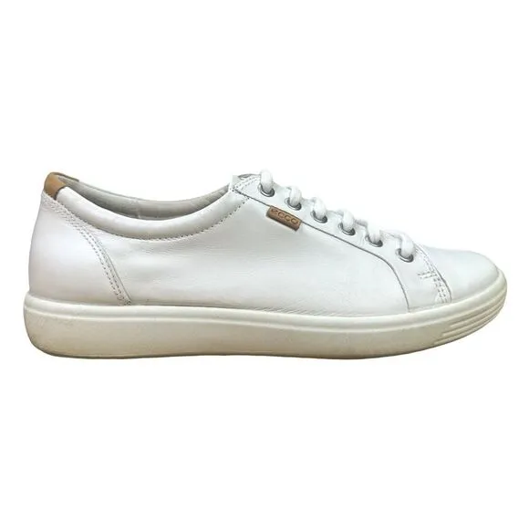 Ecco Soft 7 Leather Sneakers - Droid White - Size 41 (10-10.5)