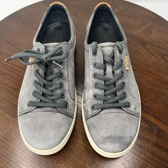 Ecco Soft 7 Men's‎ Shoes 41 / 7 Gray Leather Casual Lace Up Sneakers 43000402244
