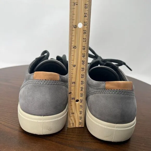 Ecco Soft 7 Men's‎ Shoes 41 / 7 Gray Leather Casual Lace Up Sneakers 43000402244