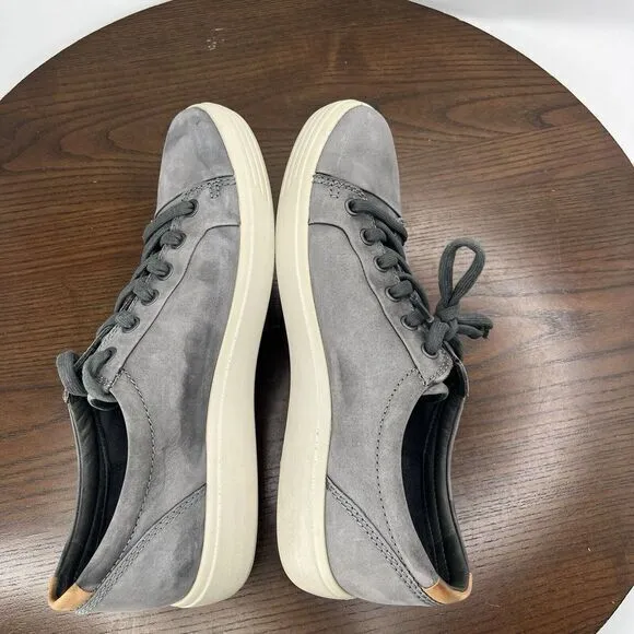 Ecco Soft 7 Men's‎ Shoes 41 / 7 Gray Leather Casual Lace Up Sneakers 43000402244