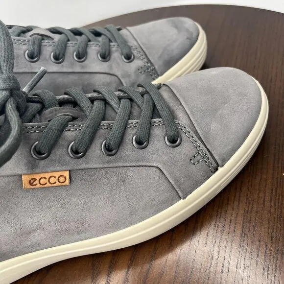Ecco Soft 7 Men's‎ Shoes 41 / 7 Gray Leather Casual Lace Up Sneakers 43000402244