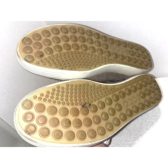 ECCO Soft 9.5 Grey Soft Suede Leather Lace Up Sneakers SZ 40 EU 9.5 SH02