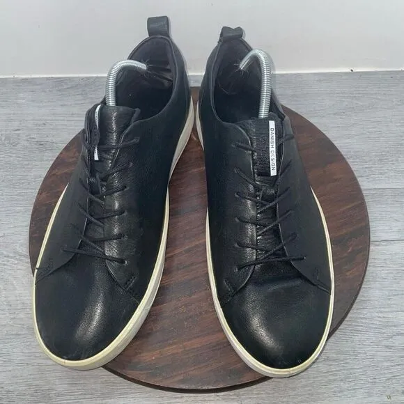Ecco Soft 7 Black Leather Sneakers Mens EU 46 US 12 Casual Lace Up Shoes Sneaker