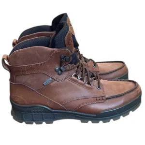 ECCO TRACK 25 Hiking Boots Men’s 9 Brown Leather High Top Gore-Tex Moc Toe