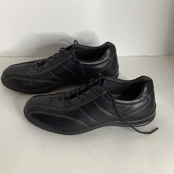 ECCO Women’s Black Leather Arch Support Lace Up Sneakers Shoes Size  39 (8/8.5)