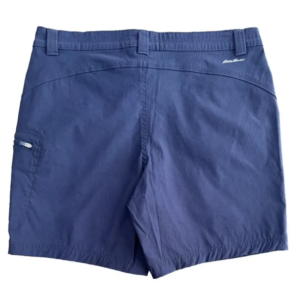Eddie Bauer Shorts Side Zipper Classic Cargo Chino Navy Blue Size Womens Size 12