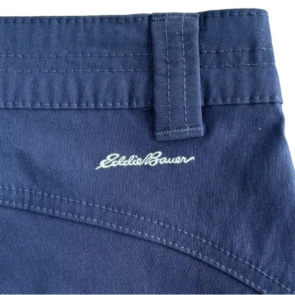 Eddie Bauer Shorts Side Zipper Classic Cargo Chino Navy Blue Size Womens Size 12