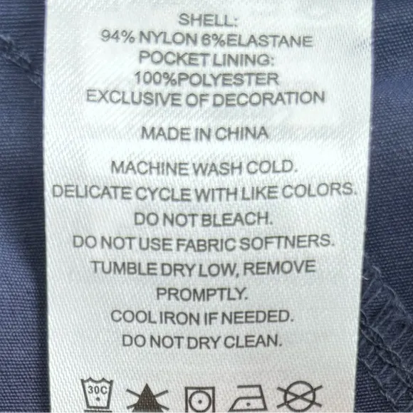 Eddie Bauer Shorts Side Zipper Classic Cargo Chino Navy Blue Size Womens Size 12