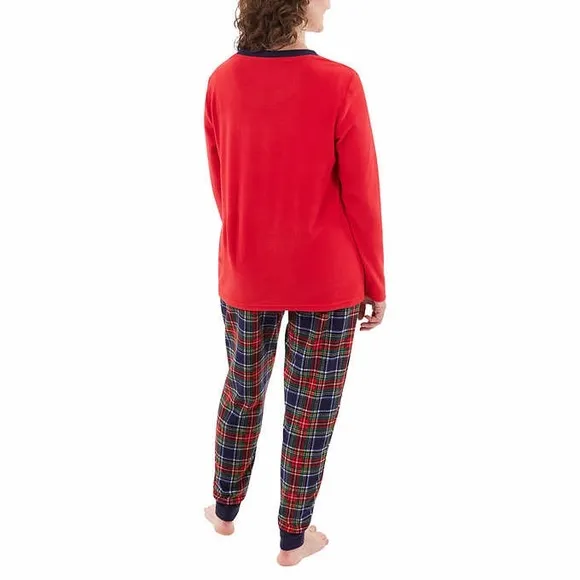 Eddie Bauer Women’s Holiday Family Sleep PJ Set 2-Piece Deer Applique