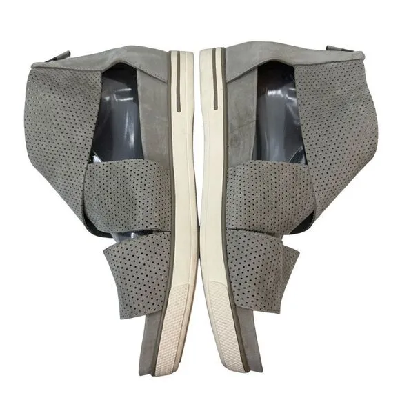 Eileen Fisher Gray Perforated Crisscross Platform Sandals Size 11